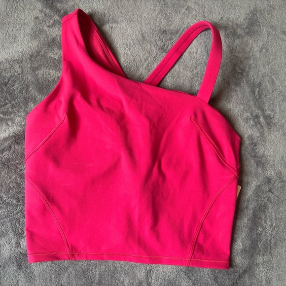 Lululemon Everlux Asymmetrical Tennis Tank Top Size 8 Cherry Mist - Picture 1 of 4